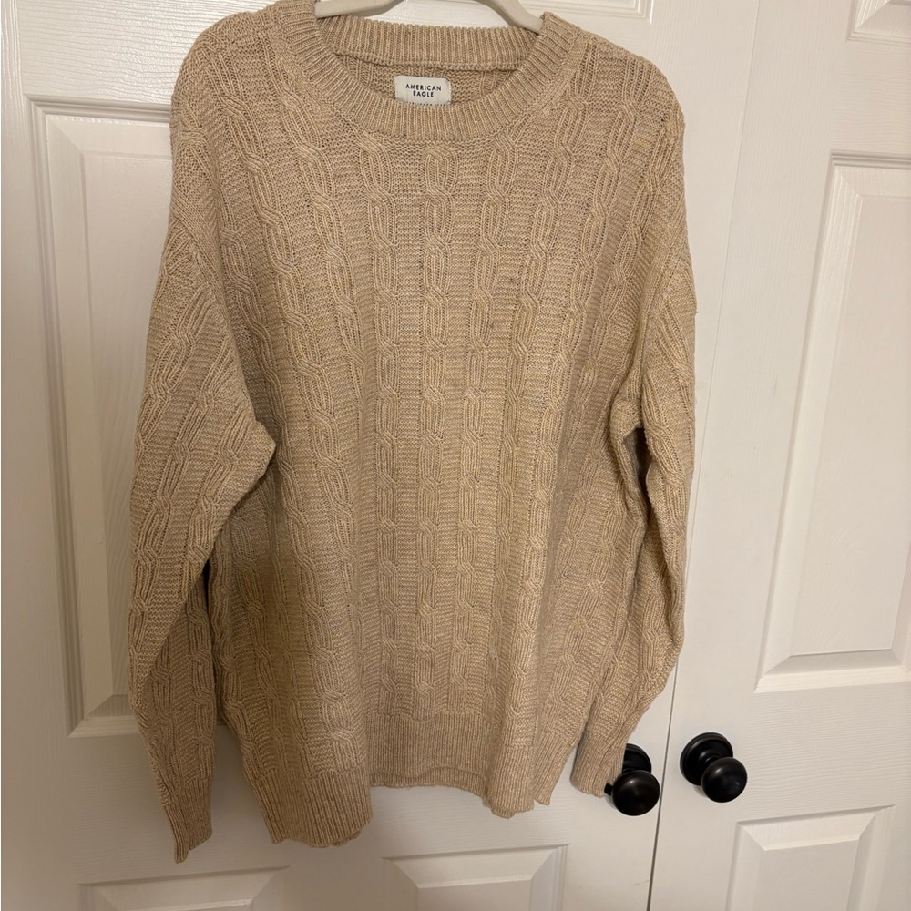 Beige Cable Knit Sweater